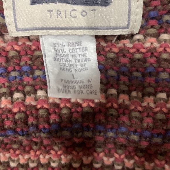 Express Tricot Brown Striped Sweater Vintage 90s Large - Picture 5 of 5